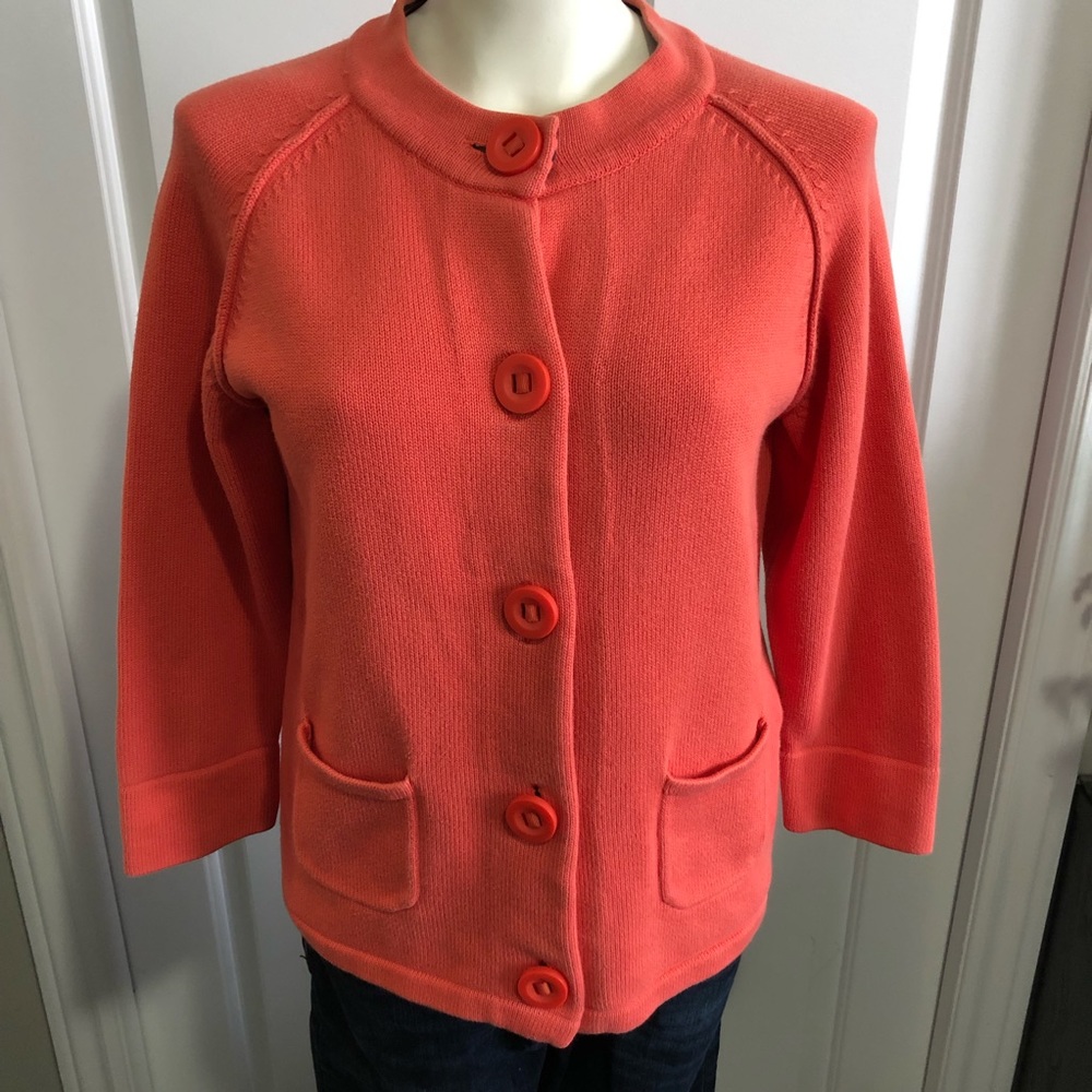 L.L. Bean Coral Sweater with Buttons